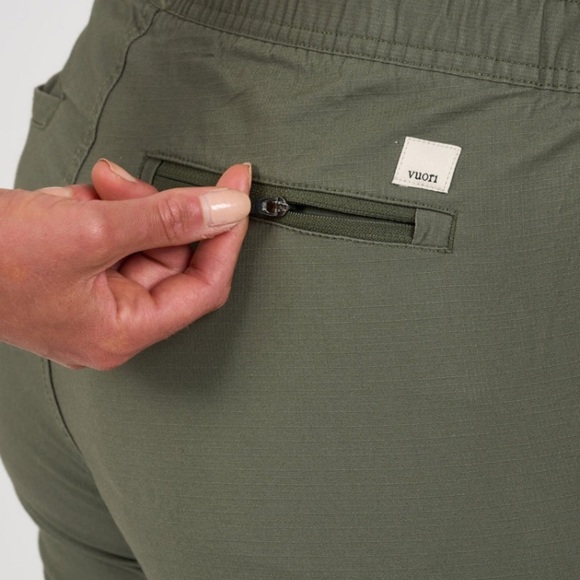 Vuori Ripstop Green Pants Women's Large  Organic Cotton Hiking Outdoor Casual - Picture 4 of 12